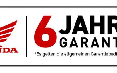 Neu bei Honda: 6 Jahre Garantie für neue Motorräder und Motorroller.
